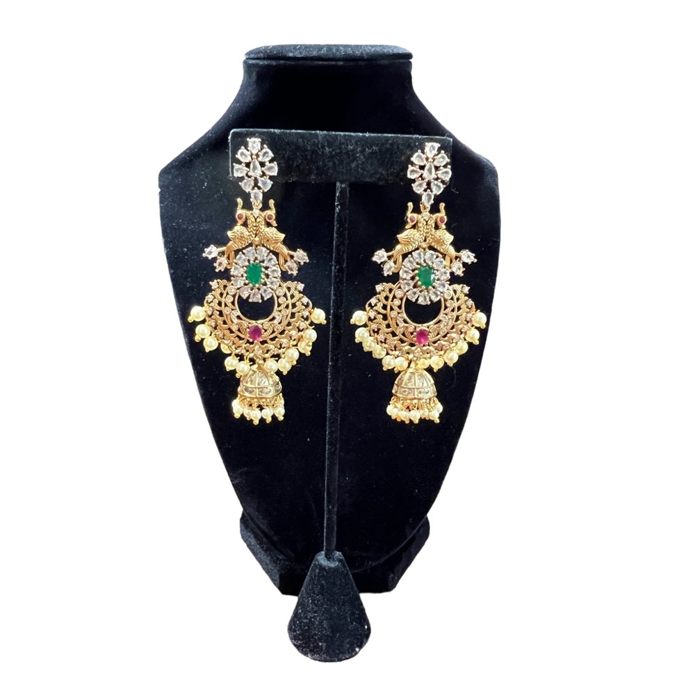 Indian Earrings, Cubic Zirconium AD earrings, Victorian Earrings